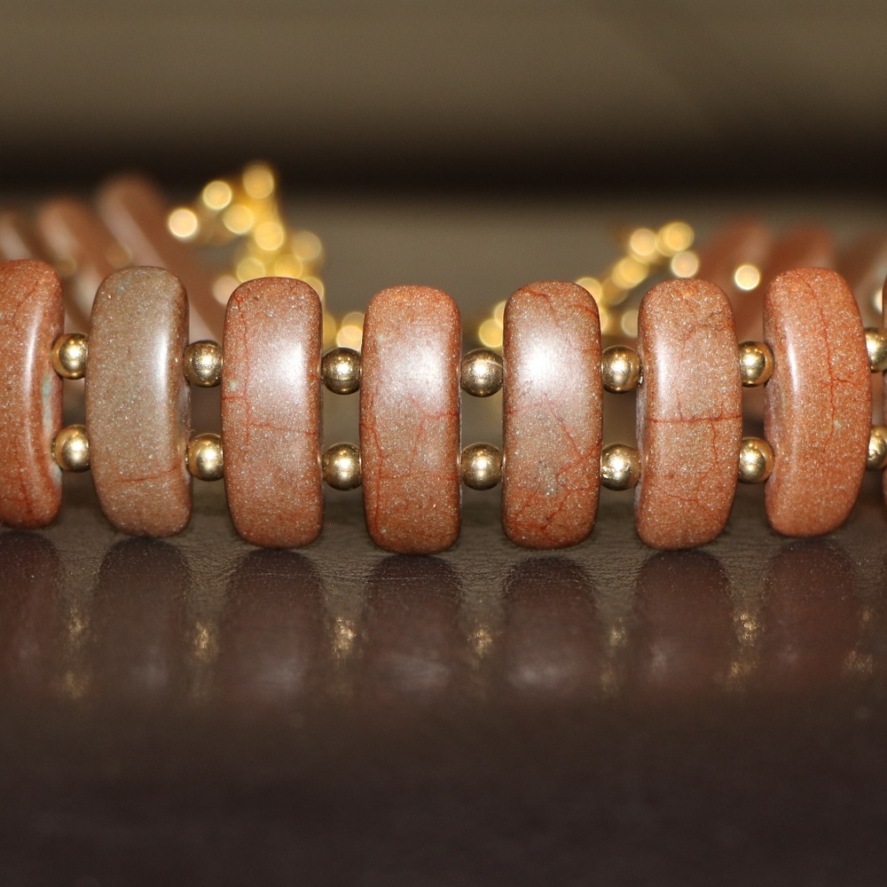 Howlite Brown Choker Necklace